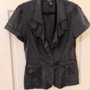White House Black Market Black Ruffled Blazer